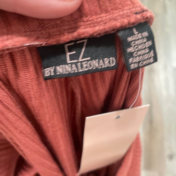 EZ Nina Leonard Ribbed Sweater Knit Pull On Pants Size Large NWT - Picture 7 of 8